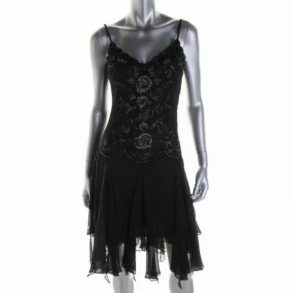 sue wong silk beaded dress
